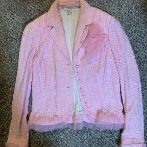 Lillie Rubin Light Pink Blazer with Tulle Details